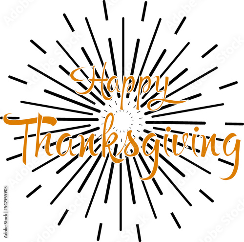 Happy Thanksgiving Day celebrations greeting card design with hanging maple leaves. Flat design style. PNG