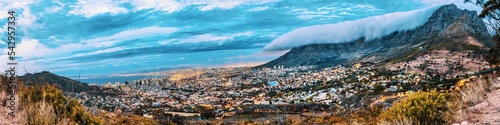 Panoramic scene of Table Mountain, Cape Town, South Africa