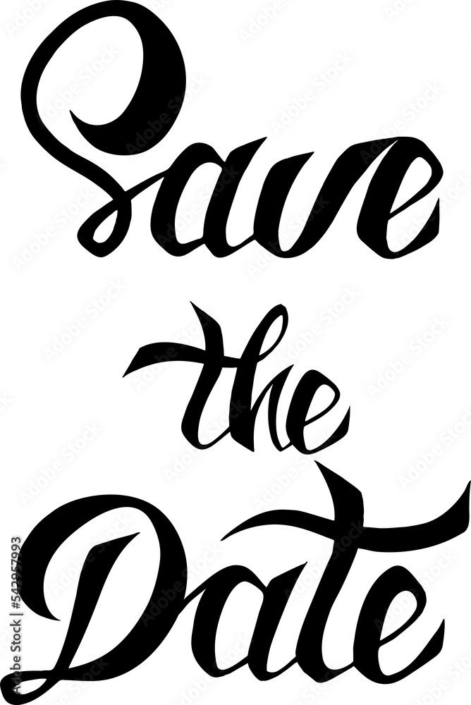 Obraz premium PNG Save the Date invite card vector template with modern calligraphy 