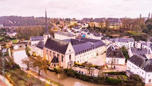 Luxembourg cityscape Night to day Time Lapse, Luxembourg