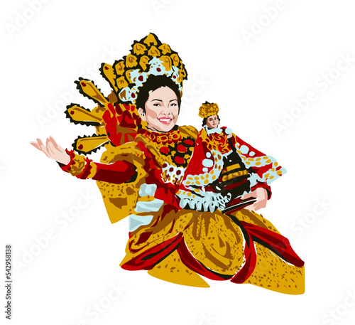 Sinulog festival queen dancing holding Santo Nino photo