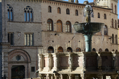 The Fontana Maggiore is located in the center of Piazza IV Novembre in the center of Perugia. Work of the 13th century second half of  Giovanni Pisano photo