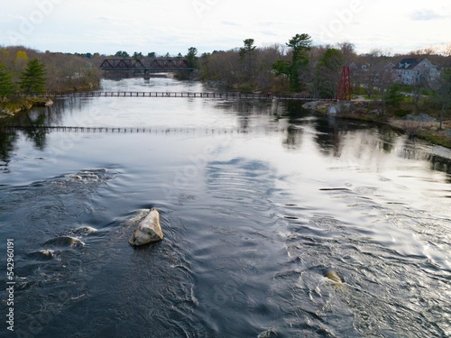 Beautiful view of the Androscoggin River, Topsham, Maine, USA photo