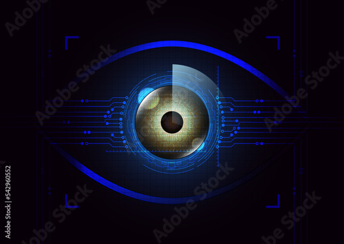 Futuristic eye detection technology concept  vector illustration