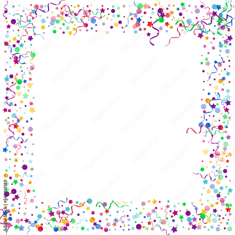 Colored Ribbon Happy Vector White Background.