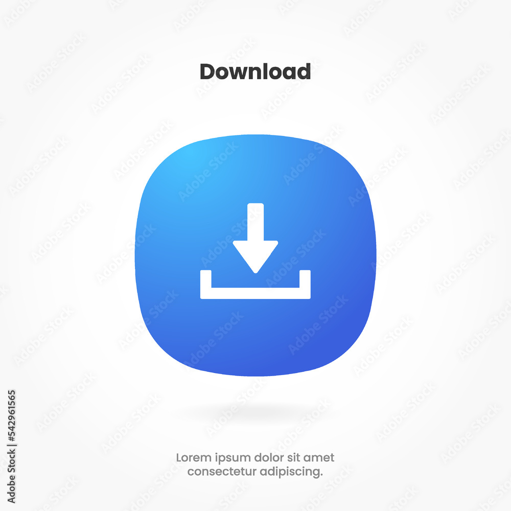 3D blue download button icon. Upload icon. Down arrow bottom side symbol. Click here button. Save cloud icon push button for UI UX, website, mobile application. 3D blue download button icon. Upload icon. Down arrow bottom side symbol. Click here button. Save cloud icon push button for UI UX, website, mobile application.