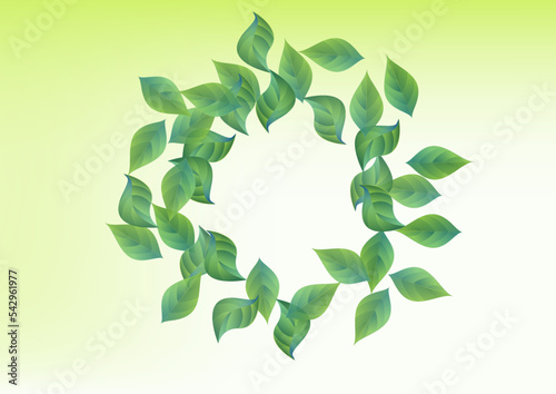 Lime Foliage Wind Vector Green Background