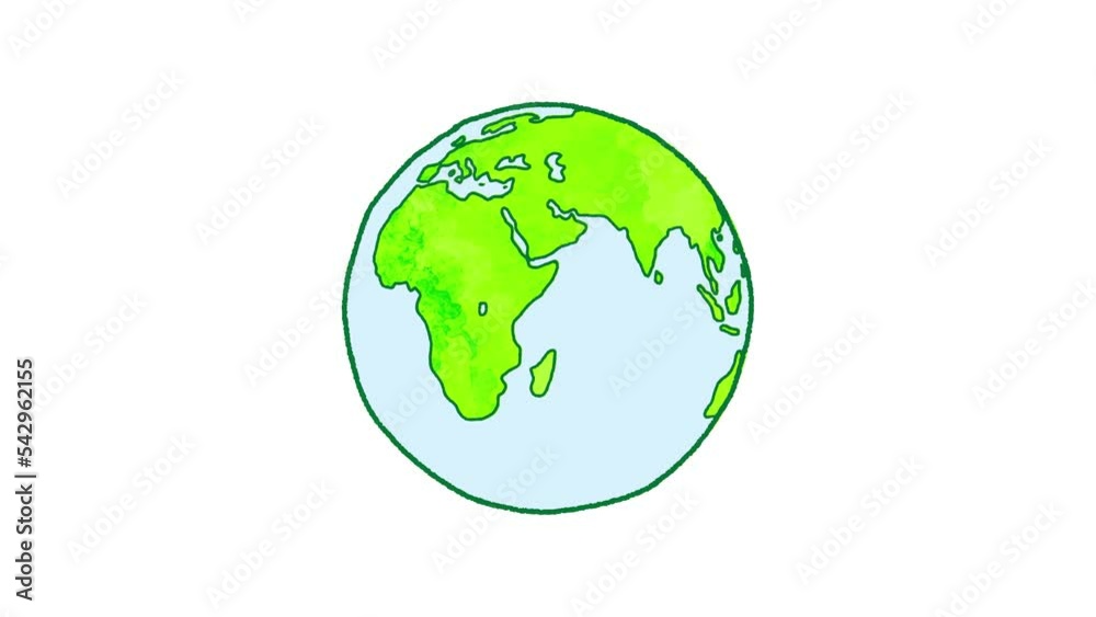 Rotating earth. simple watercolor illustration Rotating earth. simple watercolor illustration