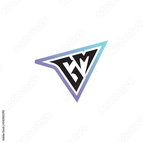 GM initial concept logo design with esport, gaming and cool feel