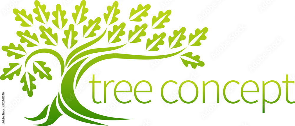 Naklejka premium Oak Tree Icon Concept