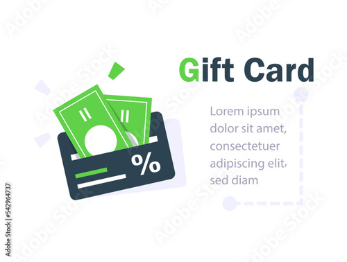 Gift card,redeem present box, more discount, perks concept,loyalty program, earn points