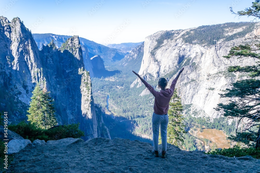 Park narodowy Yosemite widok na dolinę - obrazy, fototapety, plakaty 