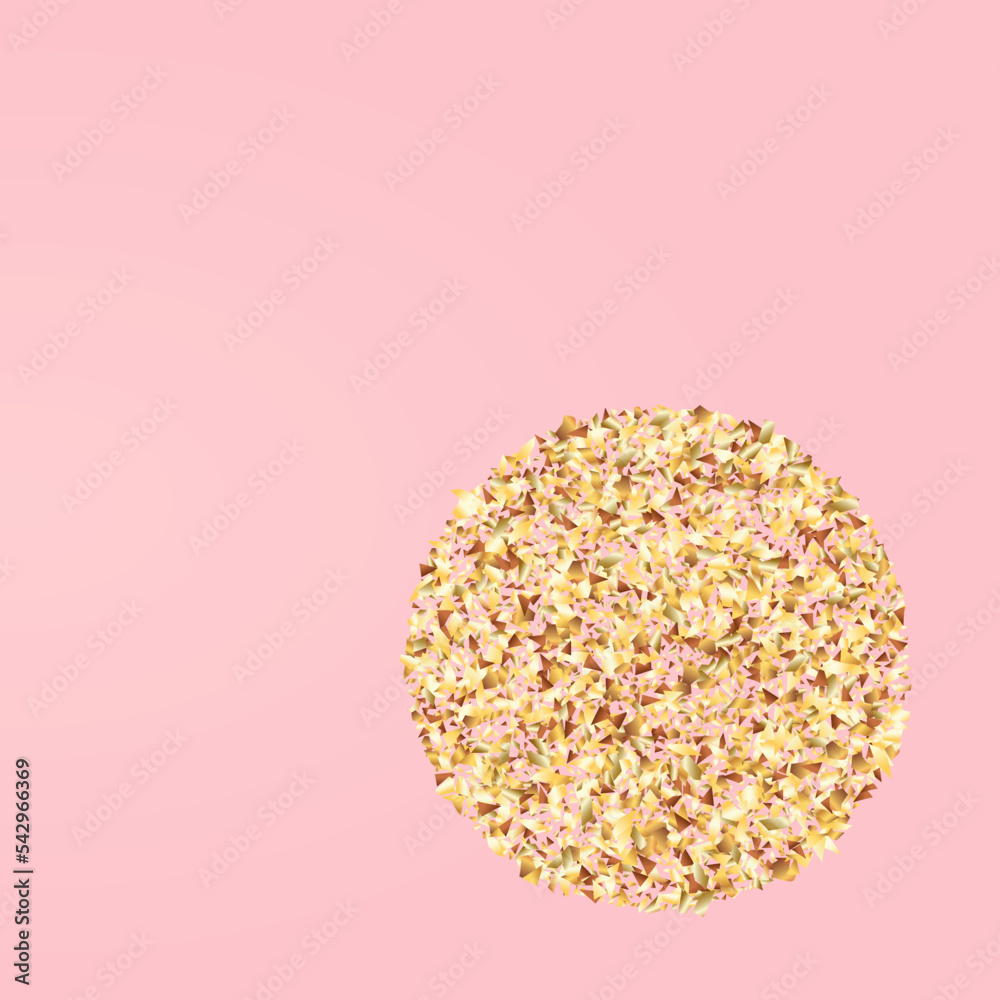 Gold Sequin Light Vector Pink Background. Bridal Gold Sequin Light Vector Pink Background. Bridal
