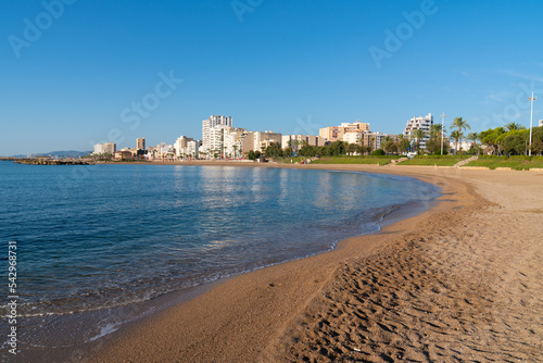 Vinaros Spain beautiful golden sandy beach located north of Peniscola and Benicarlo Castellon province photo