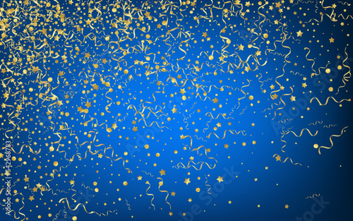 Gold Serpentine Celebration Vector Blue