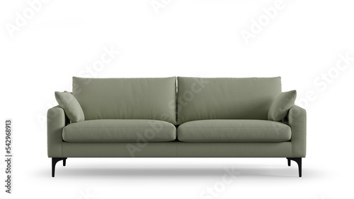 Modern sofa on isolated white background. Furniture for the modern interior, minimalist design. photo