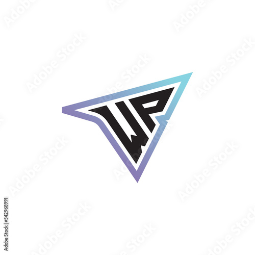 WP initial concept logo design with esport, gaming and cool feel
