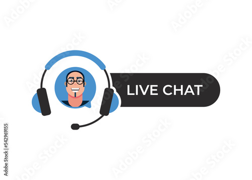 hotline support service with headphones icon isolated on white background. Vector illustration.