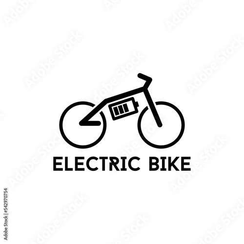 electric bicycle logo design on black and white background
