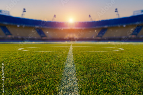 textured soccer game field - center, midfield