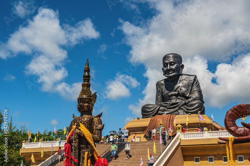 Prachuap Khiri Khan.Thailand. 29.07.2022Luang Pu Thuat Big Buddha statue in Huay Mongkol Temple at Hua Hin District.Huay Mongkol Temple enshrined the largest statue of Luang Pho Thuat in the world photo