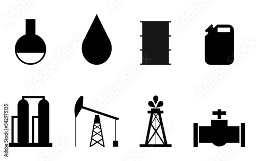 Oil industry icon set. Vector Icon set.