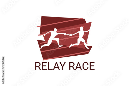 Relay race sport vector line icon. practice relay race. sport pictogram, vector illustration.