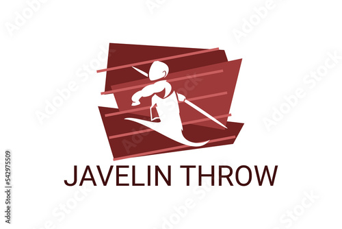 Javelin throw sport vector line icon. Javelin throw stance. sport pictogram, vector illustration.