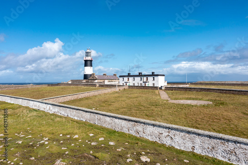 Aerial view of the Lighthouse on Tory Island, County Donegal, Republic of Ireland photo