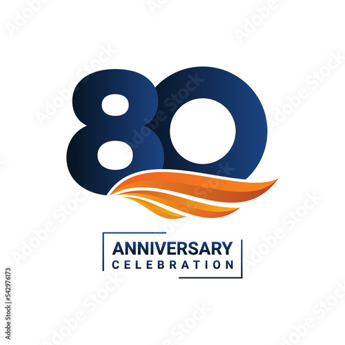 80th Anniversary Logo Perfect logo design for anniversary celebration events Vector illustration .EPS 10
