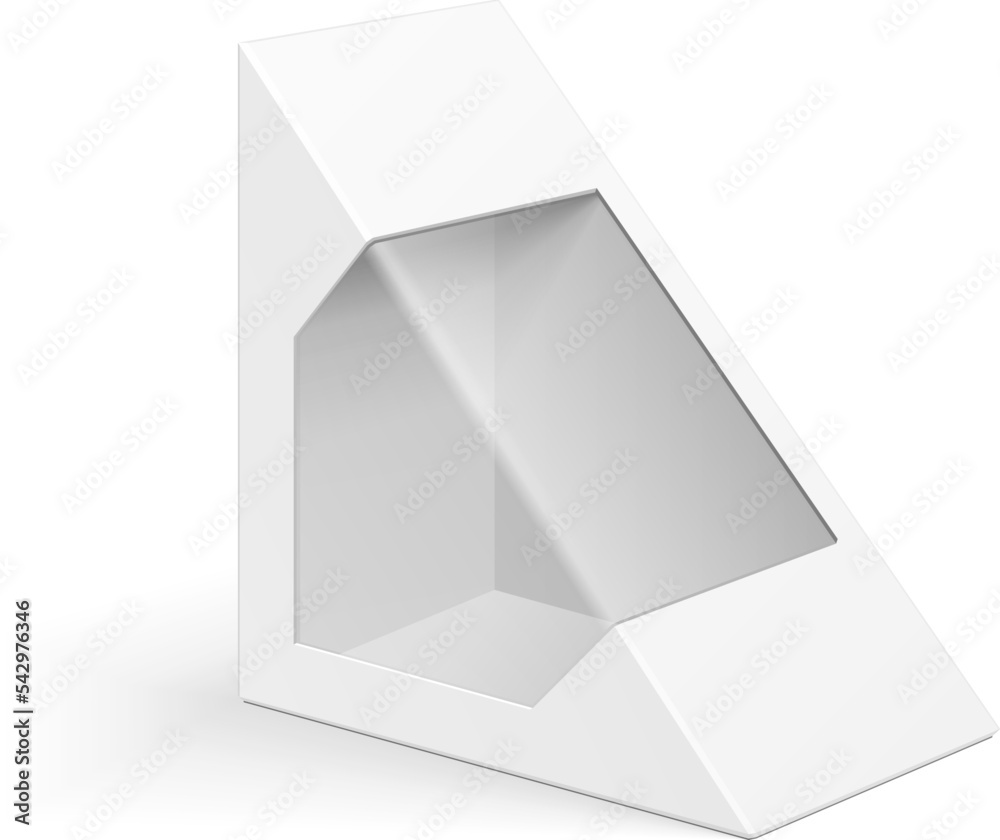 Mockup White Cardboard Triangle Box Packaging For Sandwich, Food, Gift ...