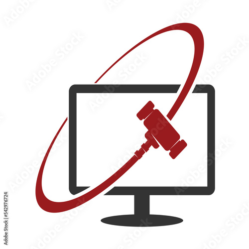 Auction hammer logo Icon Illustration Brand Identity