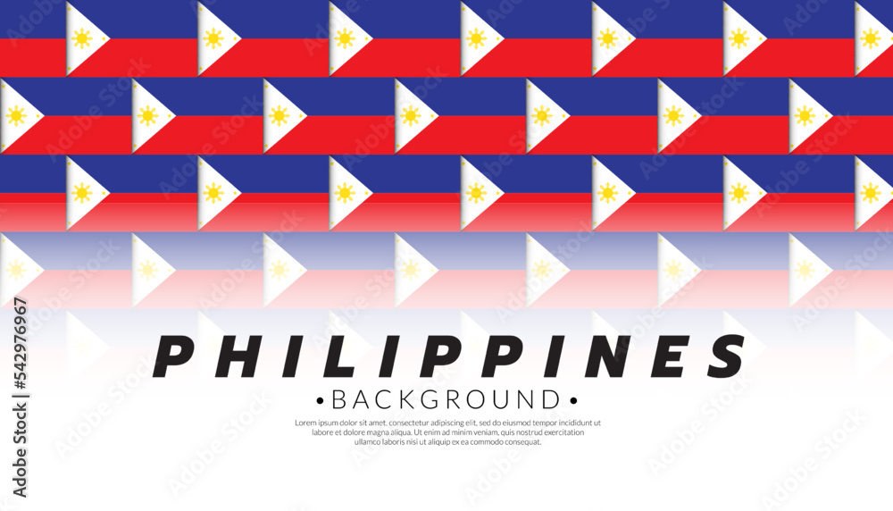 Philippines flag pattern background template. AEC ASEAN economic community flags. Vector Illustration.
