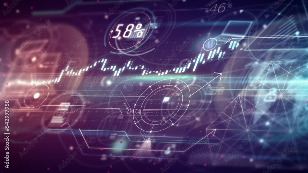 Bitcoin abstract data and animated crypto space. Bitcoin abstract data and animated crypto space.
