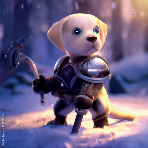 beautiful dog vector with a background