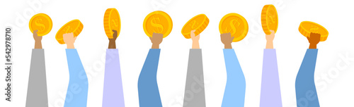 hands with money. People hands holding money. Business concept.Concept of charity project, donation service, fundraising program, nonprofit organization, financial endowment.
