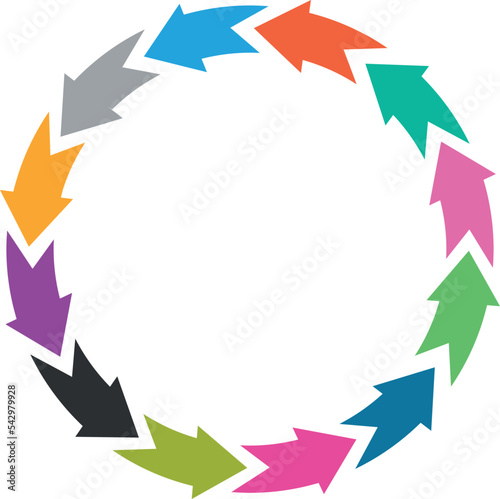 Circle arrow. Step proccess color infographic template