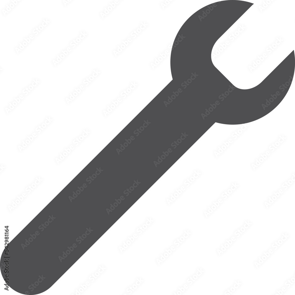 Wrench black icon. Hand work tool symbol Wrench black icon. Hand work tool symbol