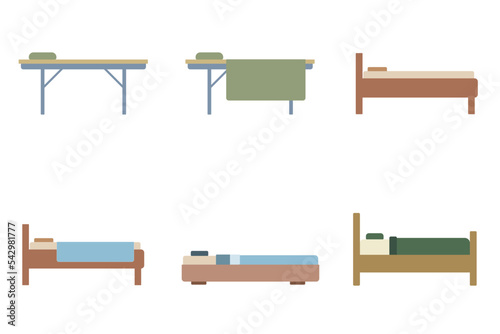 The side of the bed is vintage color in minimalist style.