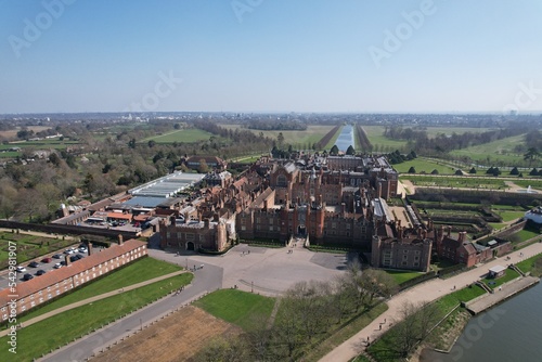 Hampton Court Palace London UK Drone aerial 4K footage photo