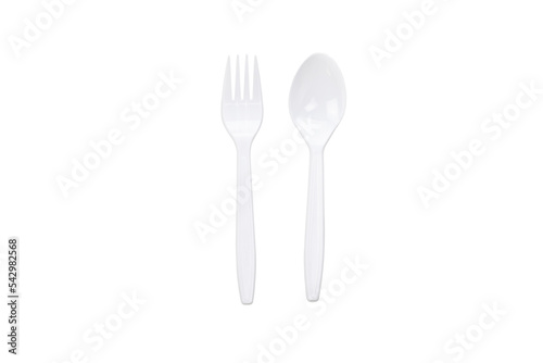 white plastic spoon and fork
