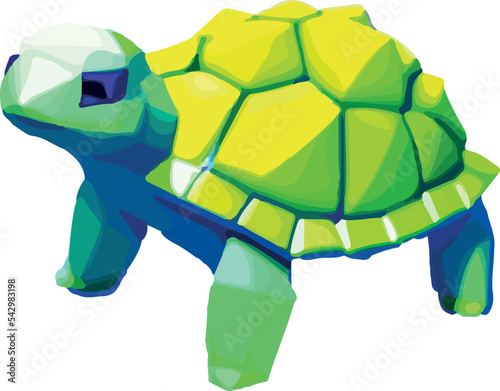 Turtle, Low Poly ,on white background 
