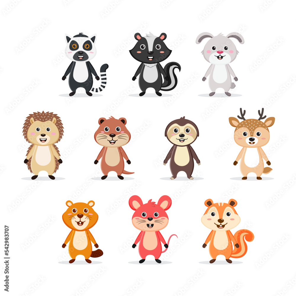 Cute Rodent Character Bundle Set Premium Vector Cute Rodent Character Bundle Set Premium Vector
