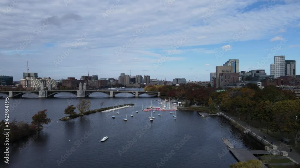 Boston City Skyline Charles River Drone 4k Boston City Skyline Charles River Drone 4k