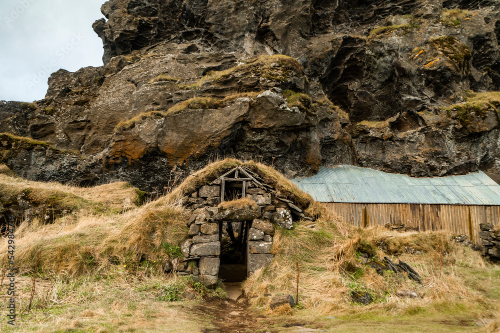 Drangurinn stone house in rock