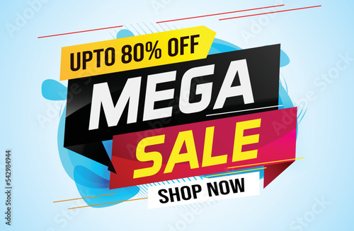 mega sale word concept vector illustration with lines and 3d style, landing page, template, ui, web, mobile app, poster, banner, flyer, background, gift card, coupon, label, wallpaper