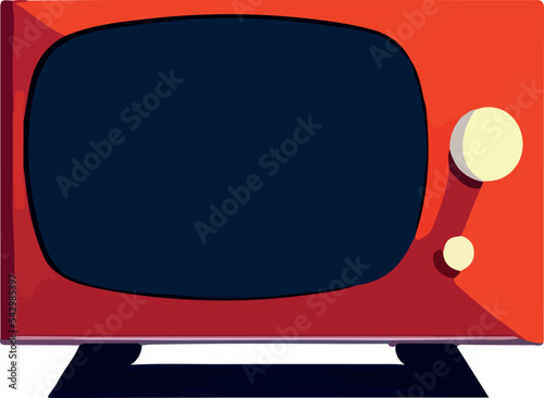 Vector illustration color tv isolated on white background. Flat Design
