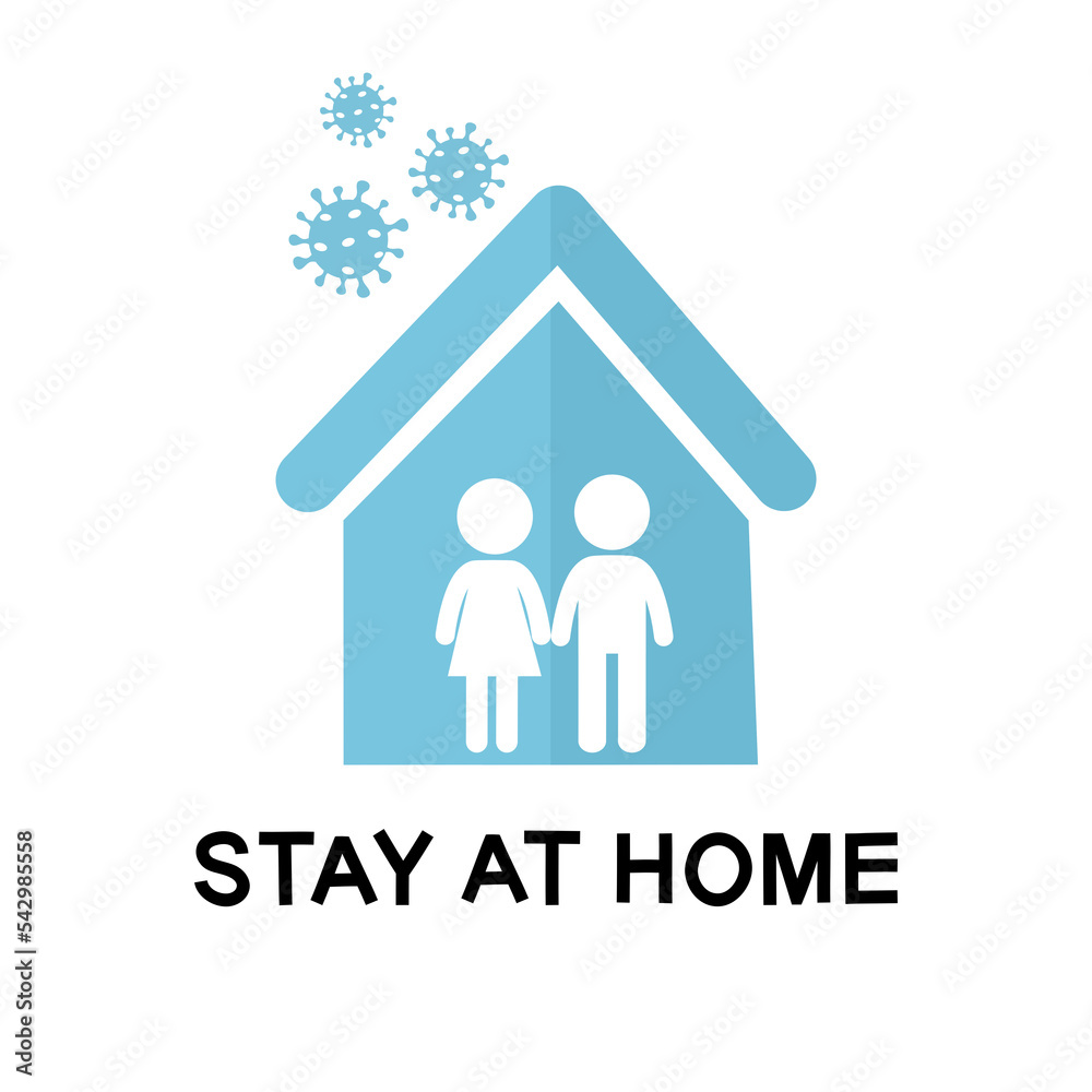 Stay at home sign icon on transparent background. Stay at home sign icon on transparent background.