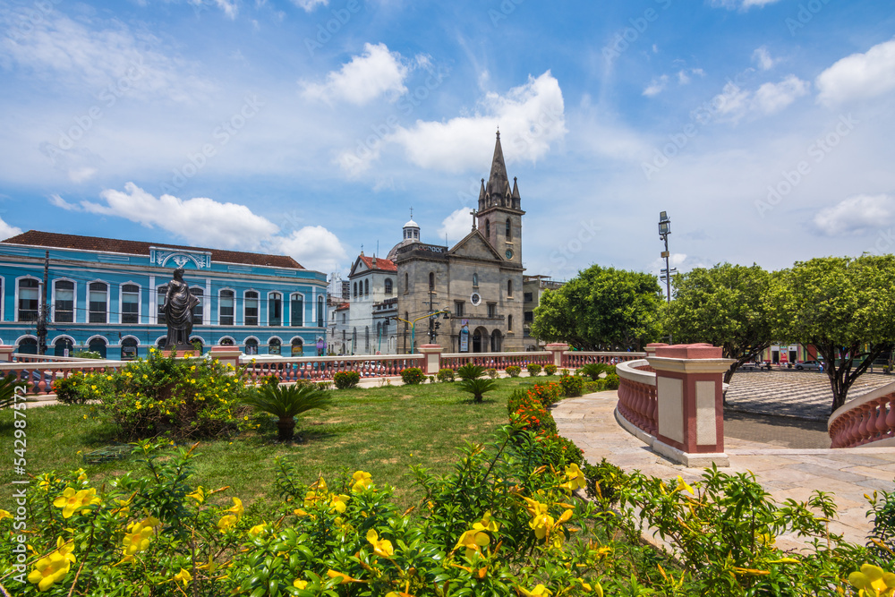 View of some historical buildings at Manaus from the Amazon Theatre - Manaus, Amazonas, Brazil