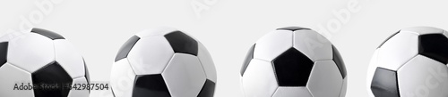 Detail of various views of a classic soccer ball isolated